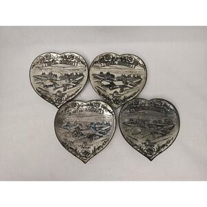 Vintage Sahara Hotel Casino Set Of 4 Ashtrays Metal Las Vegas Made in Japan